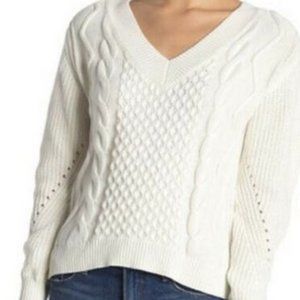 Abound Women Cable Knit V-Neck Sweater size Medium